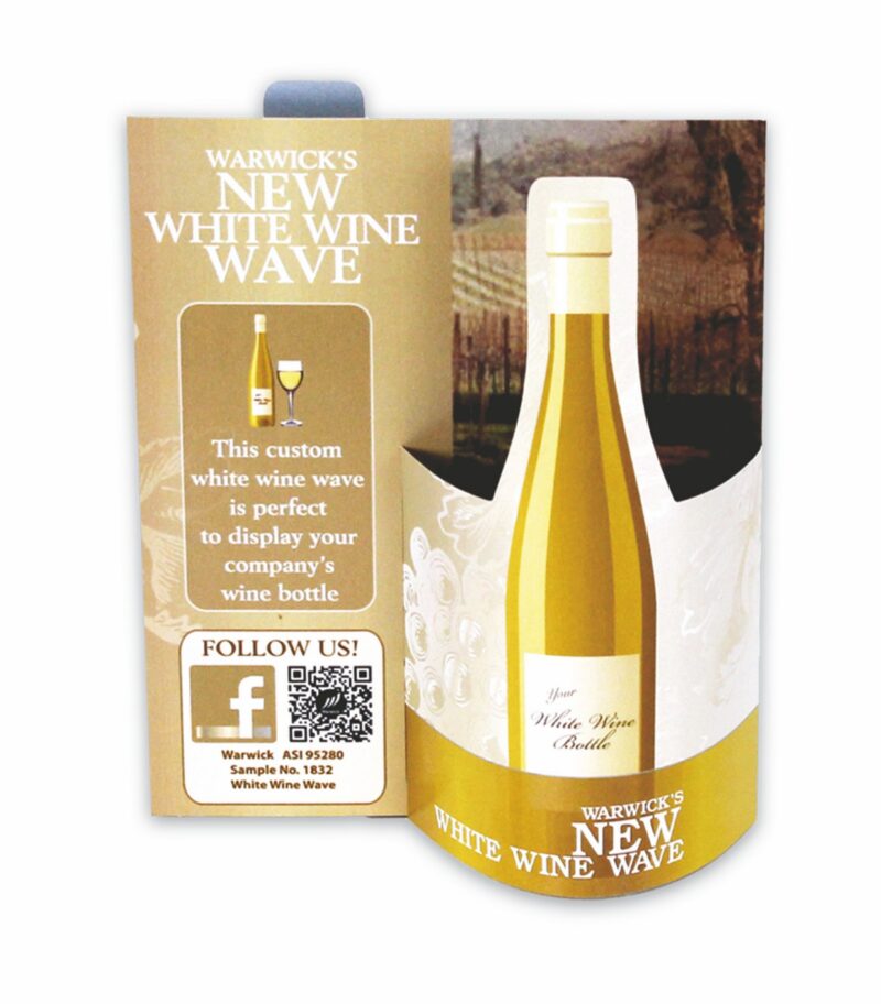 Custom White Wine 3-D Wave Table Tent