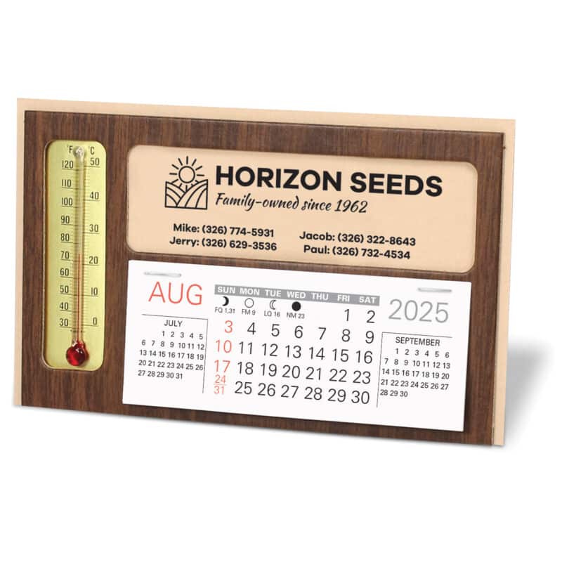 Custom Window Premier Desk Calendar with Thermometer - 1