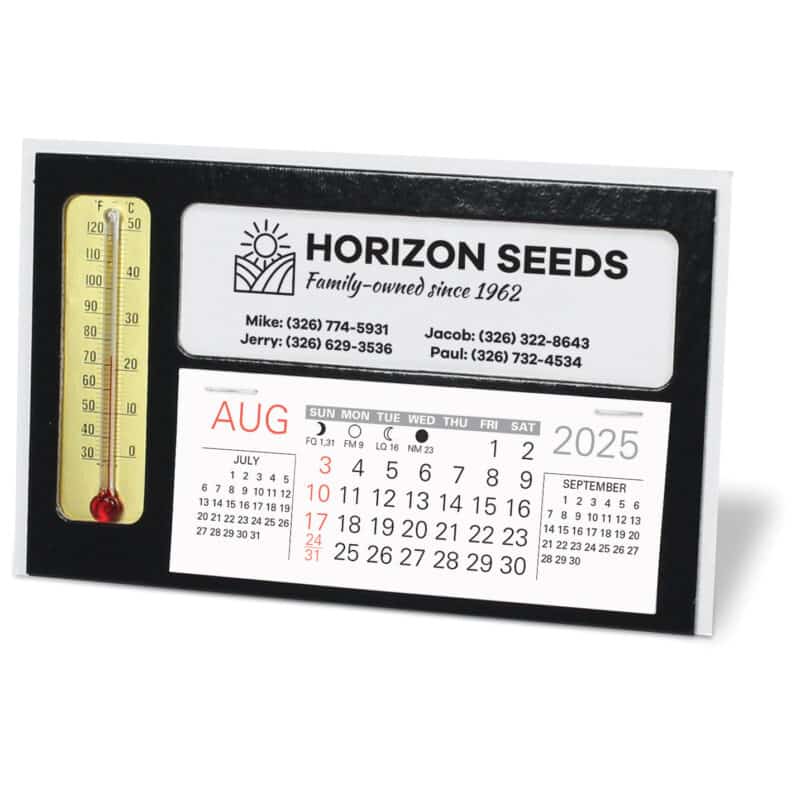 Custom Window Premier Desk Calendar with Thermometer - 2