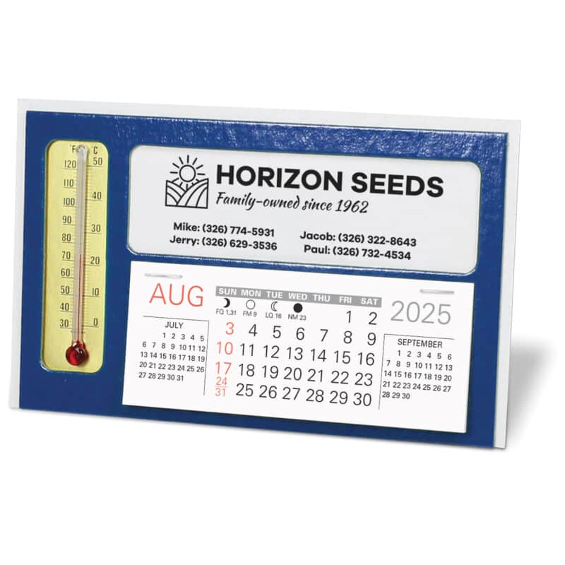 Custom Window Premier Desk Calendar with Thermometer