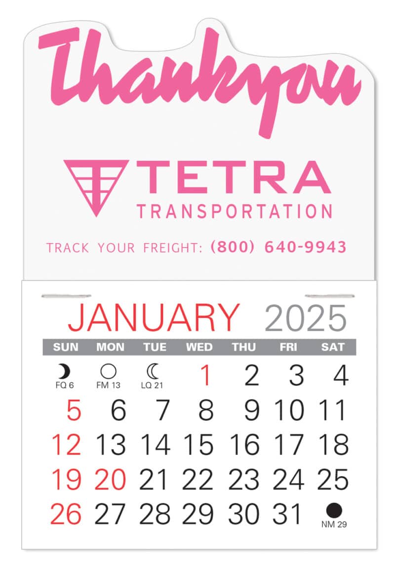 Custom Thank You Value Stick Adhesive Calendar - 5
