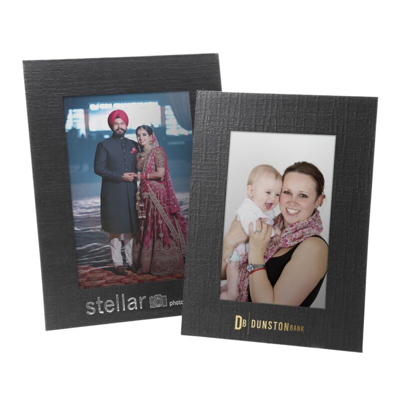 Custom Dual Easel Back Photo Frame - Black for 4"x6" Photo