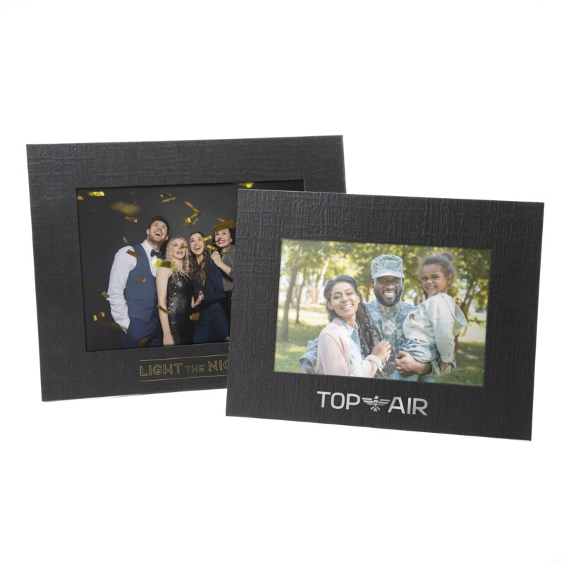 Custom Dual Easel Back Photo Frame - Black for 5"x7" Photo - 1