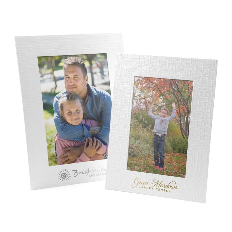 Custom Dual Easel Back Photo Frame - White for 5"x7" Photo - 1