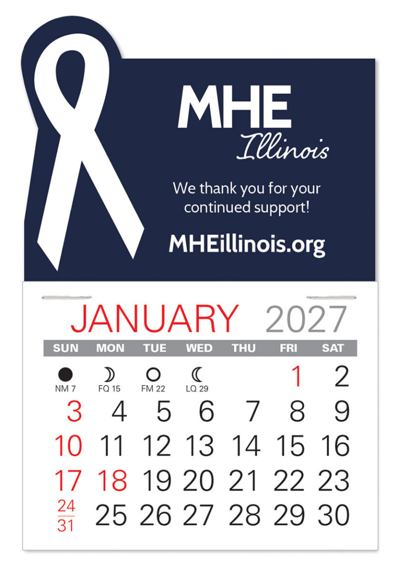 Custom Awareness Ribbon Shape Value Stick Adhesive Calendar - 3