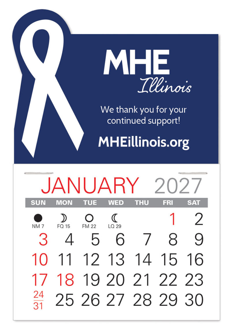 Custom Awareness Ribbon Shape Value Stick Adhesive Calendar - 4