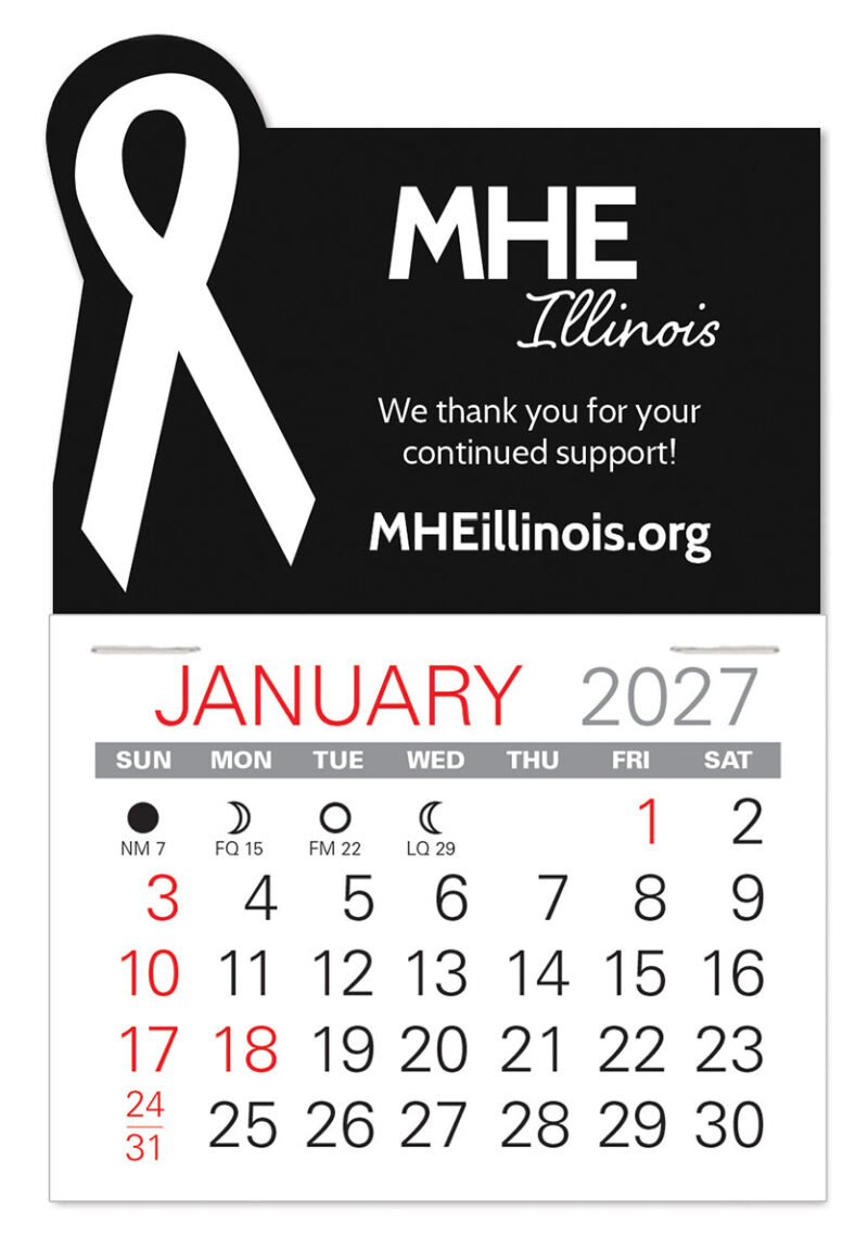 Custom Awareness Ribbon Shape Value Stick Adhesive Calendar - 5