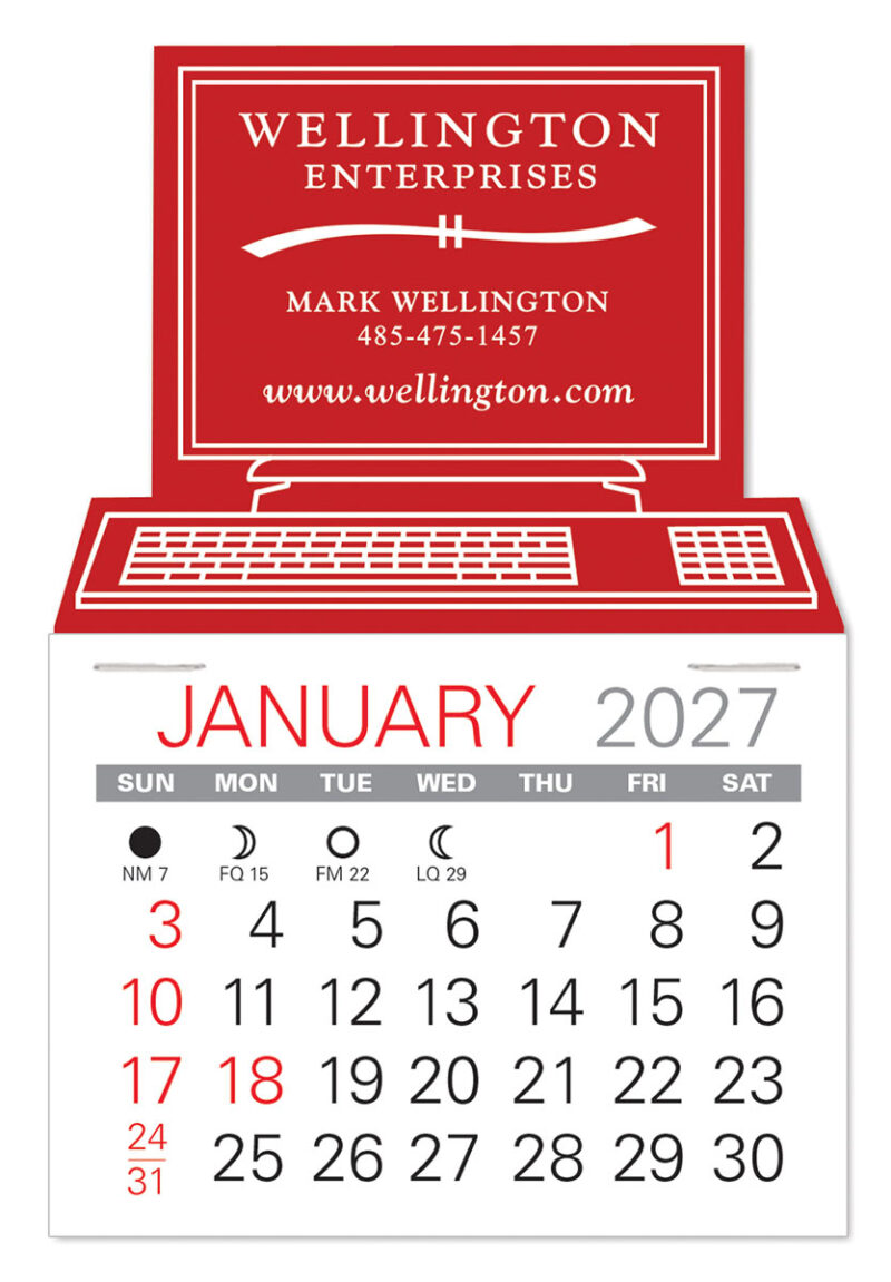 Custom Computer Shape Value Stick Adhesive Calendar - 2