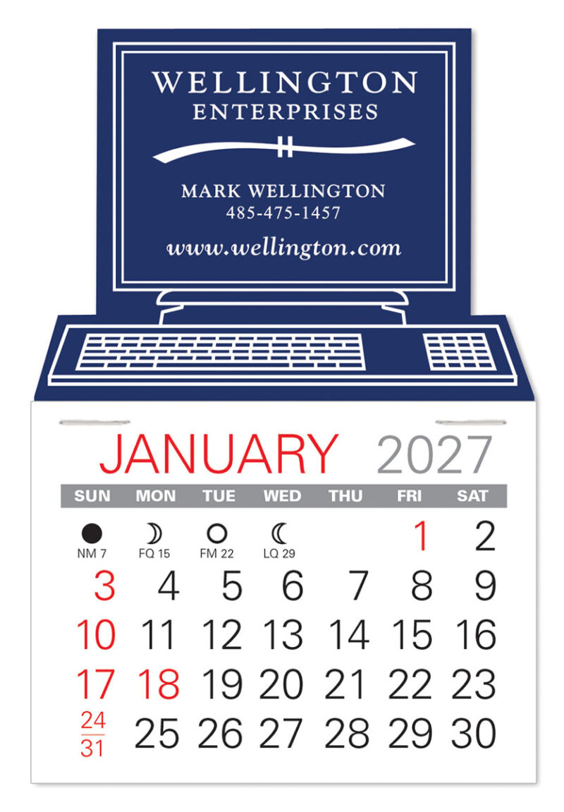 Custom Computer Shape Value Stick Adhesive Calendar - 4