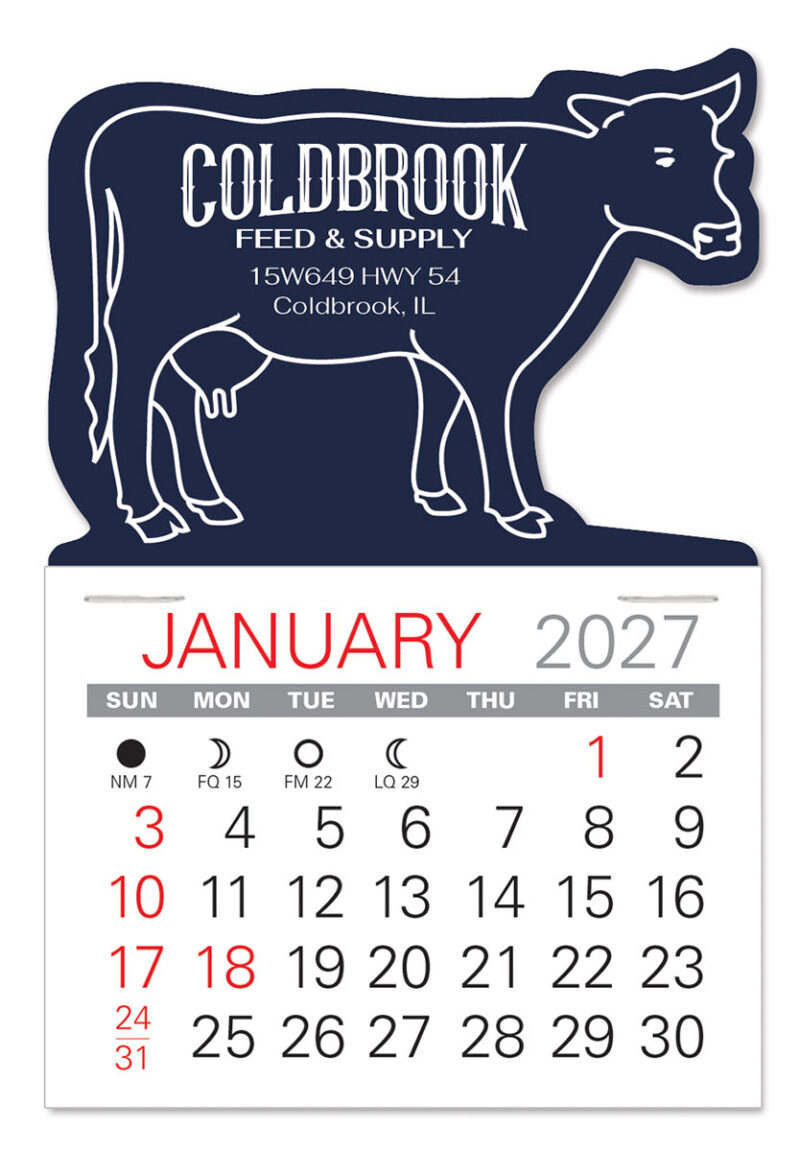 Custom Cow Shape Value Stick Adhesive Calendar - 3