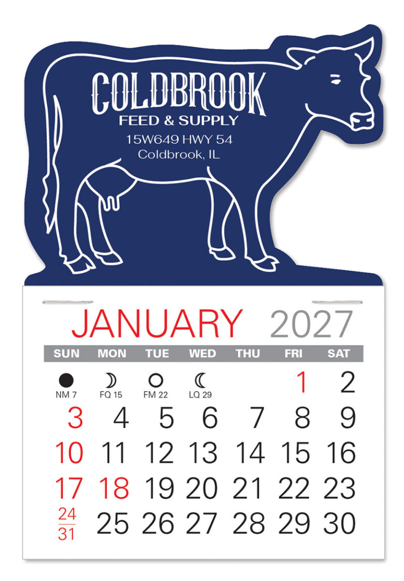 Custom Cow Shape Value Stick Adhesive Calendar - 4