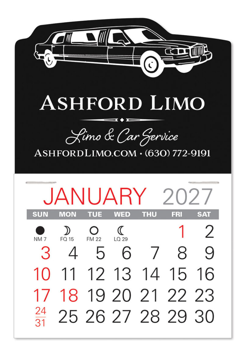 Custom Limo Shape Value Stick Adhesive Calendar - 5