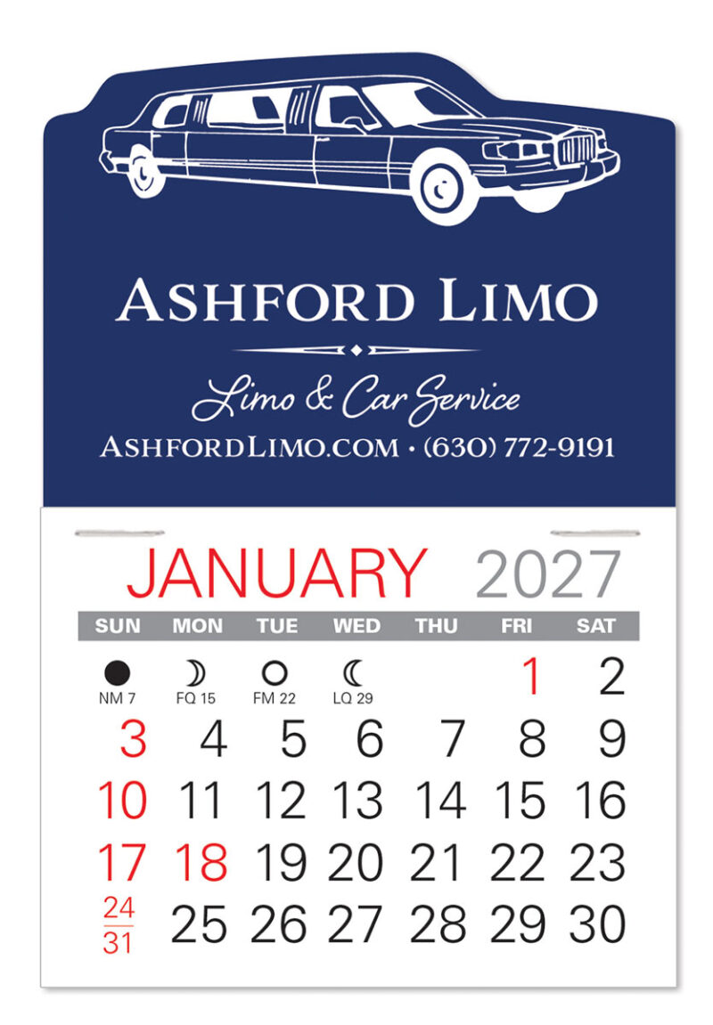 Custom Taxi Shape Value Stick Adhesive Calendar - 3