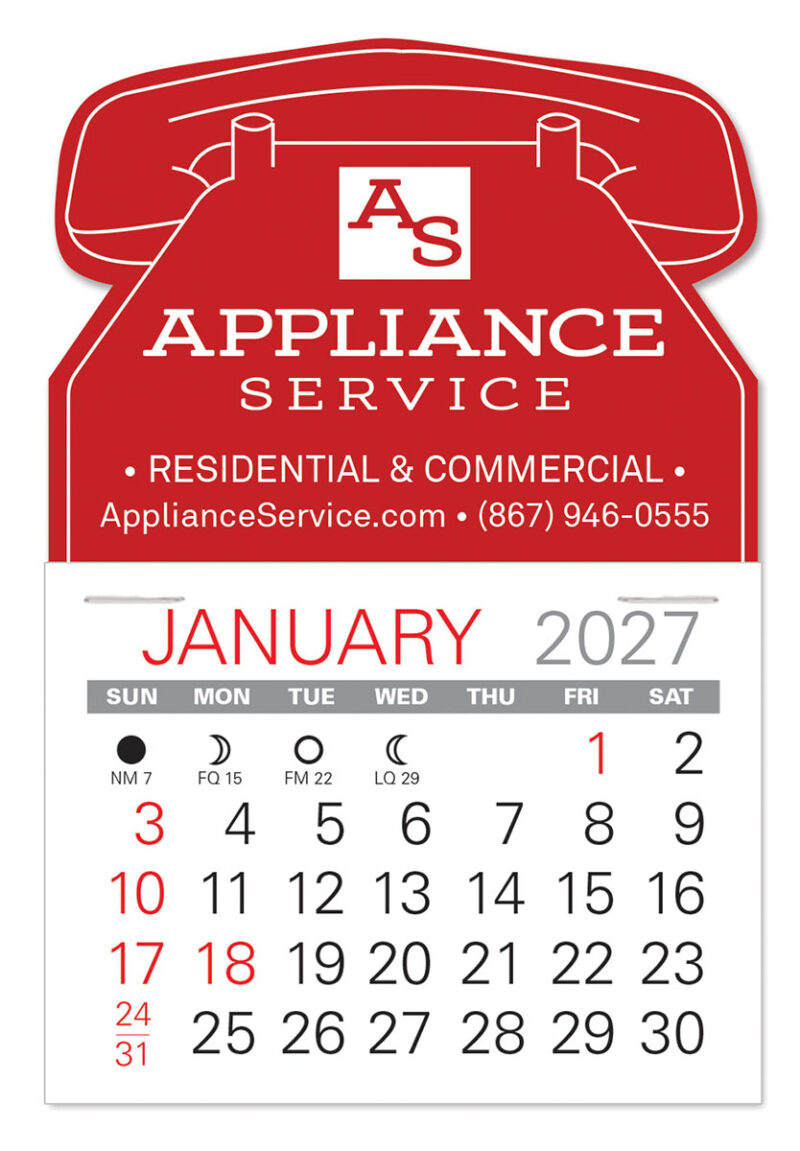 Custom Telephone Shape Value Stick Adhesive Calendar - 2
