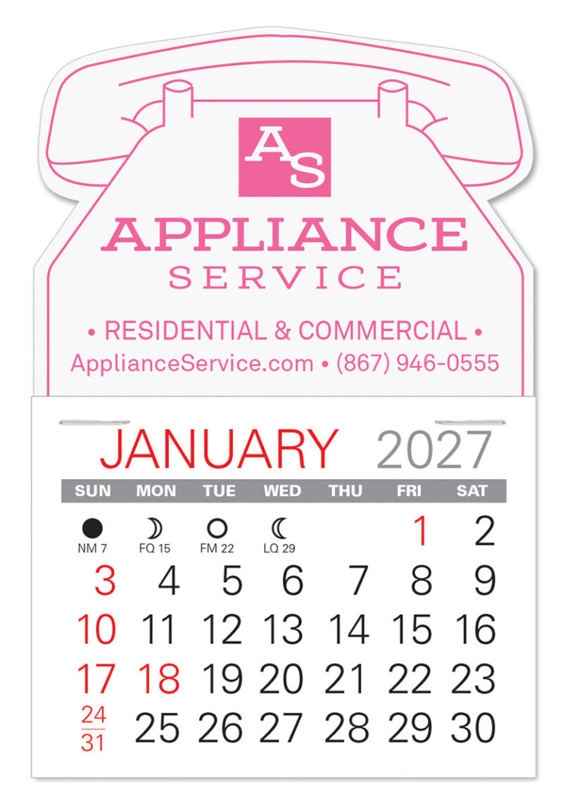 Custom Telephone Shape Value Stick Adhesive Calendar - 5