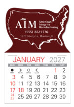 Custom USA Shape Value Stick Adhesive Calendar - 2
