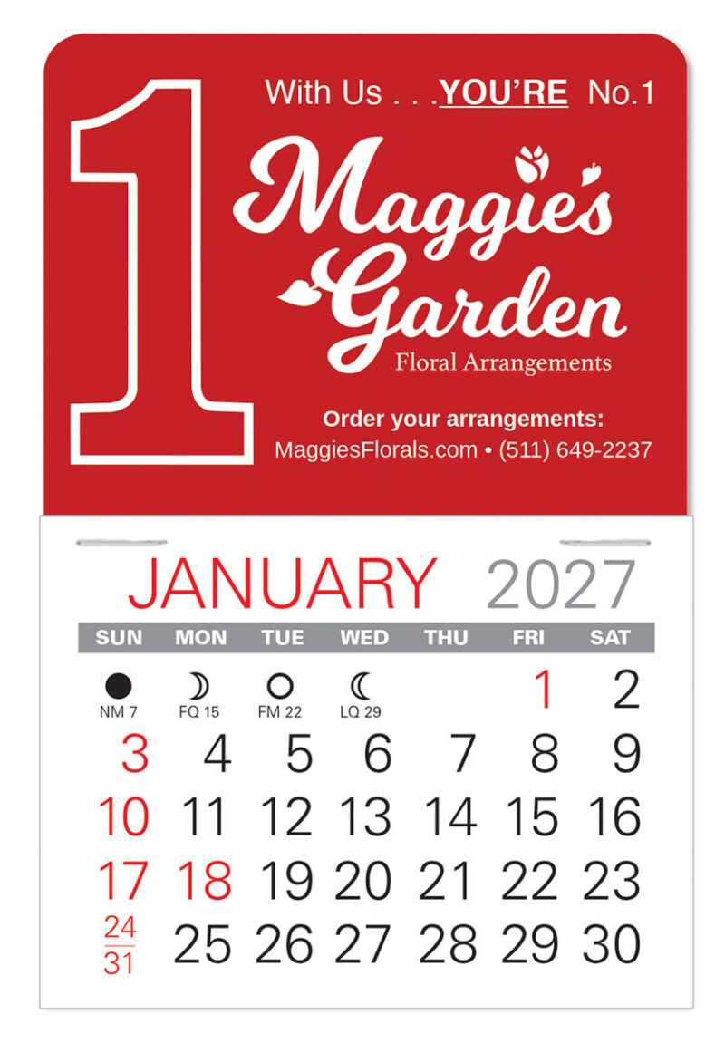 Custom Value Stick Calendar - #1 Shape - 3