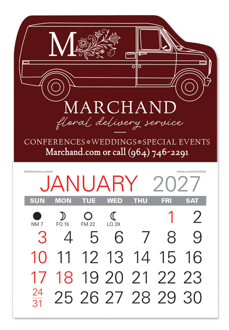 Custom Van Shape Value Stick Adhesive Calendar - 3