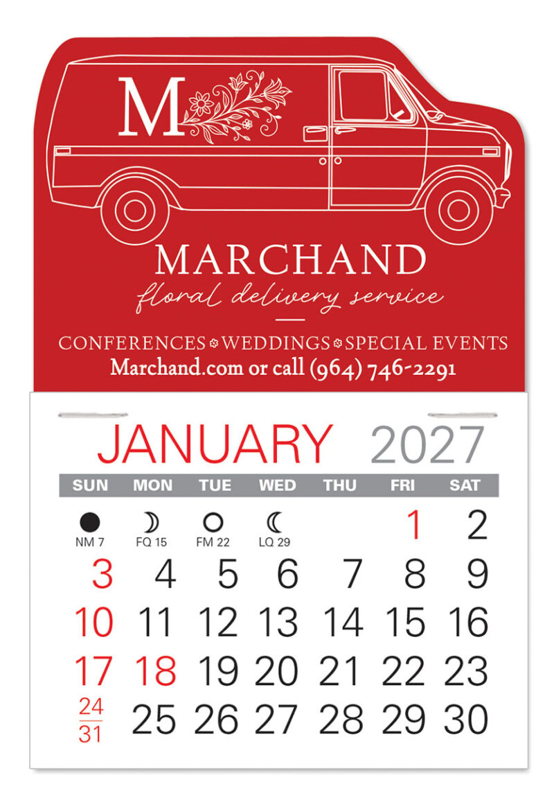 Custom Van Shape Value Stick Adhesive Calendar - 4