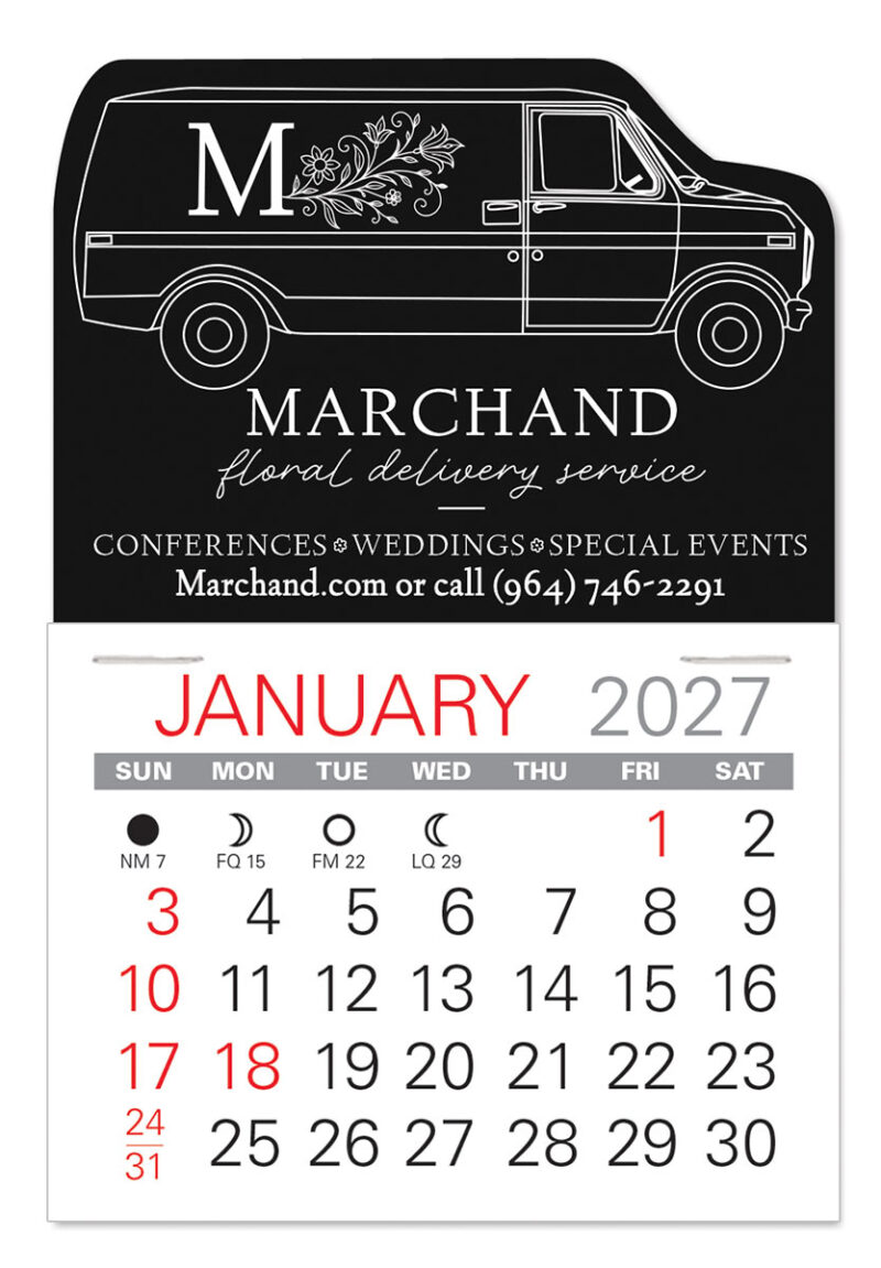 Custom Van Shape Value Stick Adhesive Calendar - 5