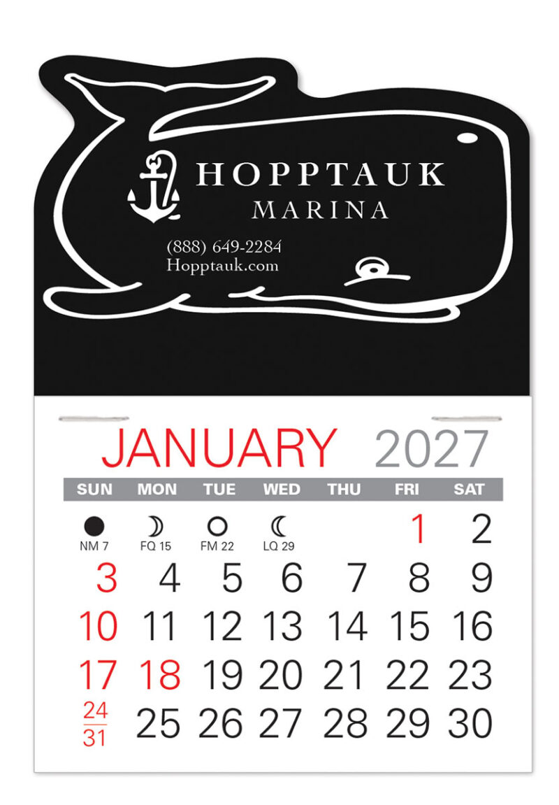 Custom Whale Shape Value Stick Adhesive Calendar - 5